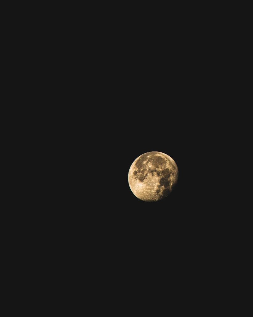 Full moon at night, waning gibbous product photo