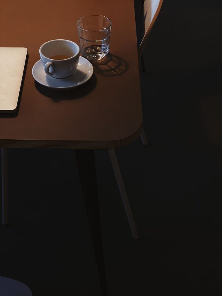Cup of tea on a quiet desk product photo